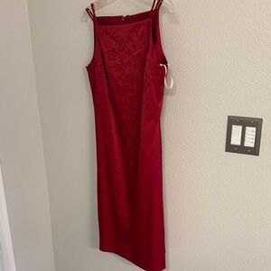 CDC Red Floral Midi Dress